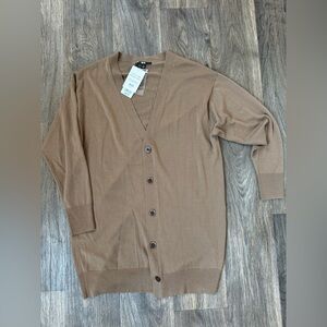 NWT Uniqlo Women’s Tan Merino Wool Cardigan Sweater